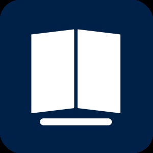 A logo containing an opened book